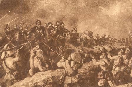 Русская пехота отбивает атаку прусской кавалерии
Первая Великая Отечественная война